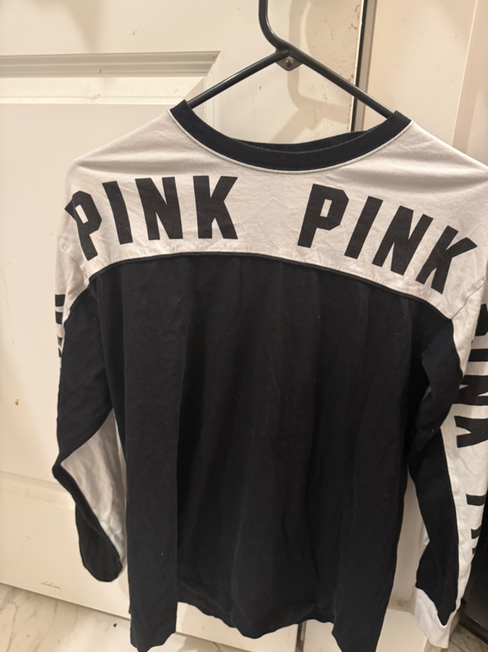PINK Victoria's Secret Black and White Logo Top